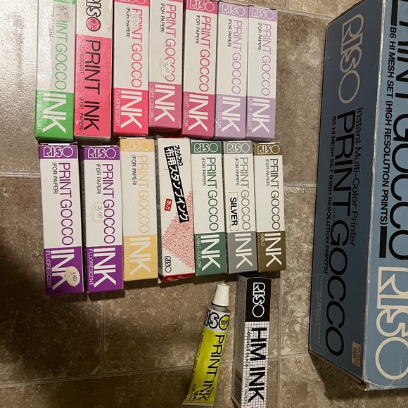 RISO - GOCCO screen printing Paper and cloth kit with TONS of unopened Ink. - Picture 9 of 11